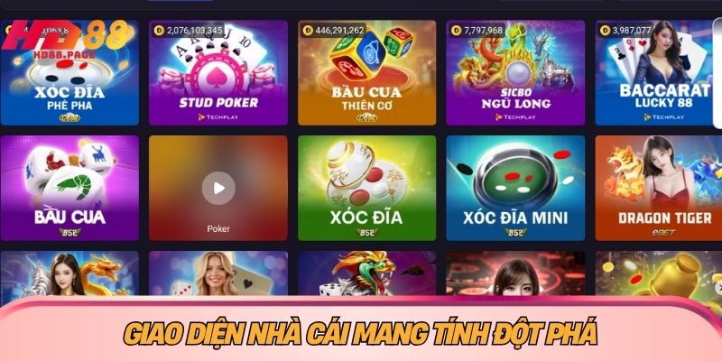 Giao diện nhà cái mang tính đột phá